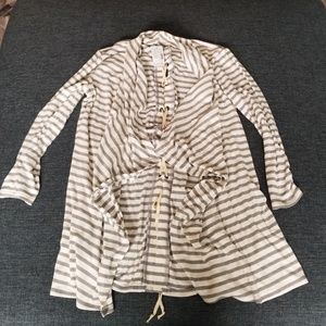 Open front striped cardigan maurice's